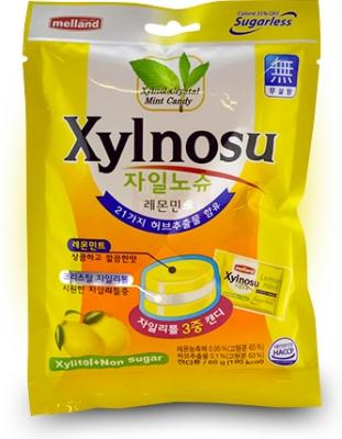 Леденцовая карамель Melland XYLNOSU LEMON MINT CANDY 68 грамм