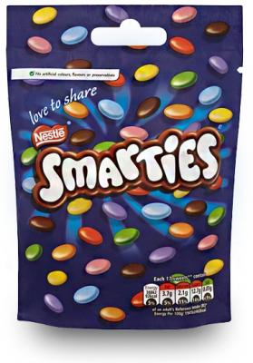 Шоколадное драже Nestle Smarties Pouch 125 грамм