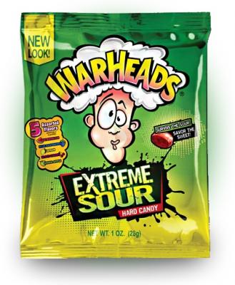 Карамель леденцовая суперкислая WarHeads Extreme Sour 28 грамм